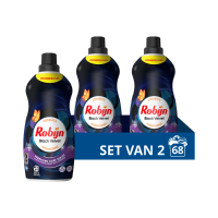 2X Robijn Klein & Krachtig Wasmiddel Black Velvet 34 Wasbeurten 1,19 liter