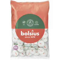 4X Bolsius Theelichten Wit 8 branduren 45 stuks