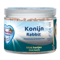 12X Renske Gezonde Beloning Mini Hartjes Hondensnack Konijn 100 gr