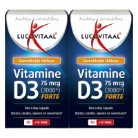 2X Lucovitaal Vitamine D3 75mcg Forte 80 capsules