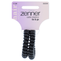 3X Zenner Haarelastiek Cable Zwart 2 stuks