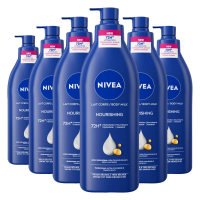 6X NIVEA Bodymilk Verzorgend met pomp 400 ml