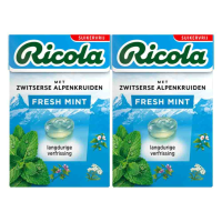 2X Ricola Fresh Mint Suikervrij Doosje 50 gr