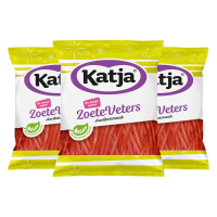 3X Katja Zoete Veters Aardbei 125 gr