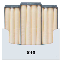 10X SPAAS Dinerkaarsen Ivoor 23/250 mm ± 8 branduren 8 stuks
