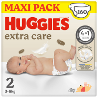 4X Huggies Extra Care Newborn Luiers Maat 2 (3   6 kg) 40 stuks