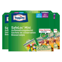 3X Toppits Safeloc Mini Zip Zakjes 40 stuks