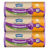 3X Swirl Pedaalemmerzakken Geparfumeerd Vanille & Lavendel met Trekband 10 liter 14 stuks