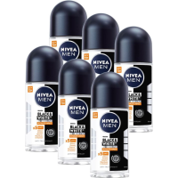6X NIVEA Men Deodorant Roller Black & White Ultimate Impact 50 ml