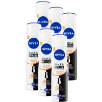 6X NIVEA Deodorant Spray Black & White Ultimate Impact 150 ml