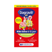 4X Dagravit Multivitamine Kids Extra 6 12 Jaar Spongebob 60 kauwtabletten