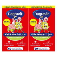 2X Dagravit Multivitamine Kids Extra 6 12 Jaar Spongebob 60 kauwtabletten