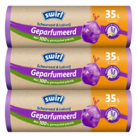 3X Swirl Pedaalemmerzakken Geparfumeerd Vanille & Lavendel met Trekband 35 liter 9 stuks