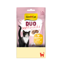 12X GimCat Duo Kattensnack Kip & Lever 50 gr