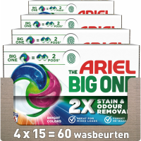 4X Ariel 3in1 Wasmiddel Pods The Big One Color 15 stuks