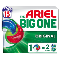 2+2 Gratis: Ariel 3in1 Wasmiddel Pods The Big One Original 15 stuks