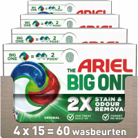 4X Ariel 3in1 Wasmiddel Pods The Big One Original 15 stuks