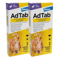 2X AdTab Anti Vlo en Teek Kauwtabletten Kat 0,5 2,0 kg 3 tabletten