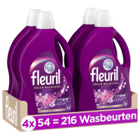 4X Fleuril Wasmiddel 54 wasbeurten Color Blossom 2,430 liter