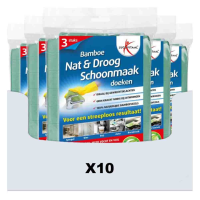 10X Lucovitaal Schoonmaakdoek Bamboe 3 stuks