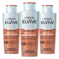 3X L'Oréal Elvive Fiber Booster Anti Haaruitval Shampoo 200 ml