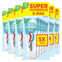 6X Aquafresh 5 pack Tandpasta White & Shine 5 x 75 ml