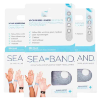 3X Sea Band Polsbandjes Bij Misselijkheid Volwassen Grijs 2 stuks