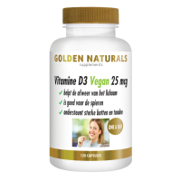 2X Golden Naturals Vitamine D3 25 mcg Vegan 120 capsules