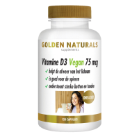2X Golden Naturals Vitamine D3 75 mcg Vegan 120 capsules