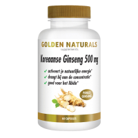 2X Golden Naturals Koreaanse Ginseng 500 mg 60 capsules