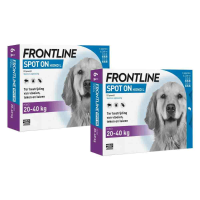 2X Frontline Spot On Anti Vlooien en Teken Druppels Hond 20   40 kg 6 pipetten