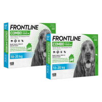 2X Frontline Combo Spot On Anti Vlooien en Teken Druppels Hond M 3 pipetten
