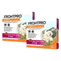 2X Frontpro Vlooien en Teken Hond S 2 4 kg 3 tabletten