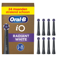 6X Oral B Opzetborstels iO Radiant White Zwart 8 stuks
