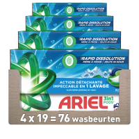 4X Ariel 3in1 Wasmiddel Pods Alpine 19 stuks