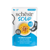 12X Schesir Complementary in Soep Kattenvoer Nat Tonijn & Inktvis 40 gr