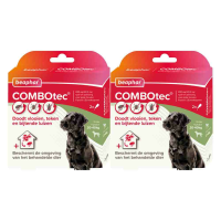 2X Beaphar Combotec Anti Teken  en Vlooiendruppels Hond 20 40 kg 2 pipetten