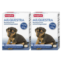 2X Beaphar Milquestra Ontworming Tabletten Hond 0,5 10 kg (ook puppy) 2 tabletten