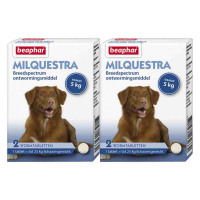 2X Beaphar Milquestra Ontworming Tabletten Hond 5   50 kg 2 tabletten