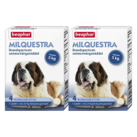 2X Beaphar Milquestra Ontworming Tabletten Hond 5   75 kg 4 tabletten