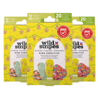 3X Wild Stripes Pleisters Kids Sensitive Jungle Vibe 20 stuks