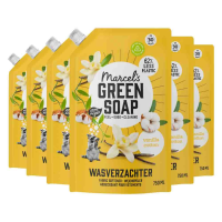 6X Marcel's Green Soap Wasverzachter Katoen & Vanille Navulling 750 ml