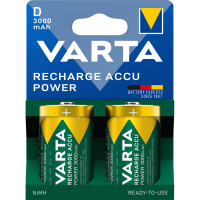 30X Varta Recharge Accu Power Oplaadbare Batterijen D 3000 mAh Blister 2 stuks