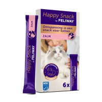 11X Feliway Kattensnack Happy Snack Zalm 6 x 15 gr