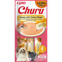 Ciao Churu Puree Kattensnack Salmon & Chicken 4 x 14 gr