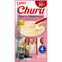 Ciao Churu Puree Senior 10+ Kattensnack Tuna & Salmon 4 x 14 gr