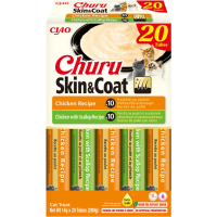 Ciao Churu Puree Skin & Coat Kattensnack Multipack Salmon & Scallop 20 x 14 gr