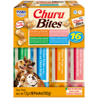 Inaba Churu Bites Hondensnack Multipack Chicken & Salmon & Tuna & Cheese 16 x 12 gr