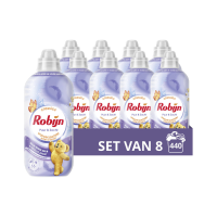 8X Robijn Wasverzachter Puur & Zacht 55 Wasbeurten 1100 ml