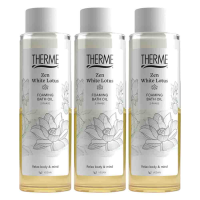 3X Therme Zen White Lotus Foaming Bath Oil 400 ml